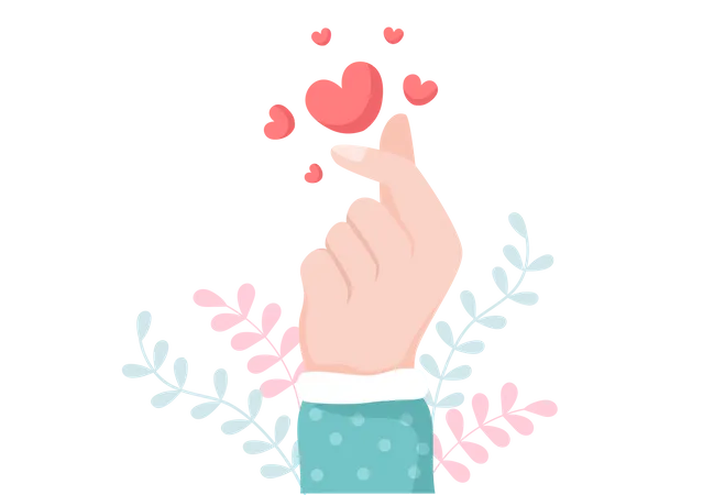 Korean Love sign  Illustration