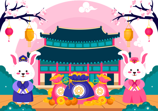 Korean new year  Illustration