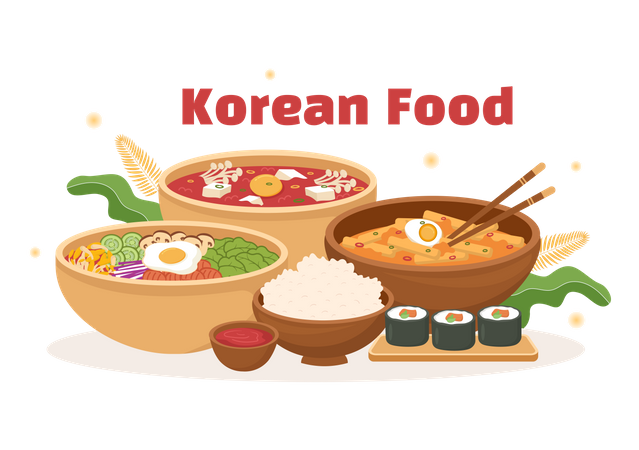 Koreanisches Essen  Illustration