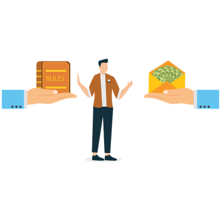 Politische und unternehmerische Korruption  Illustration