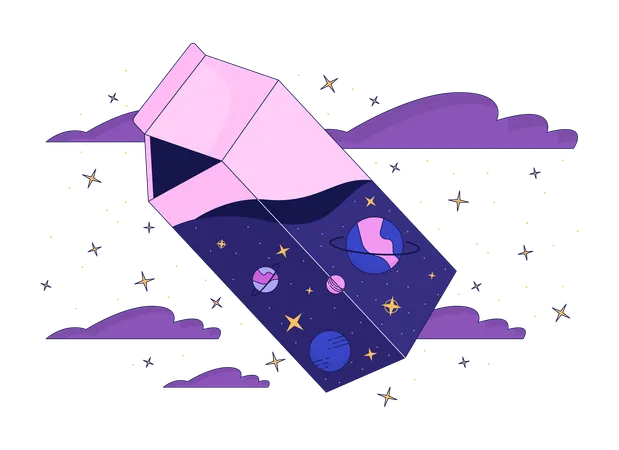 Kosmische Milch im Nachthimmel  Illustration