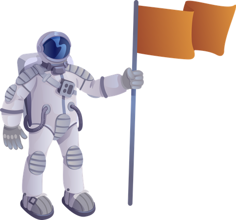 Kosmonaut mit Flagge  Illustration