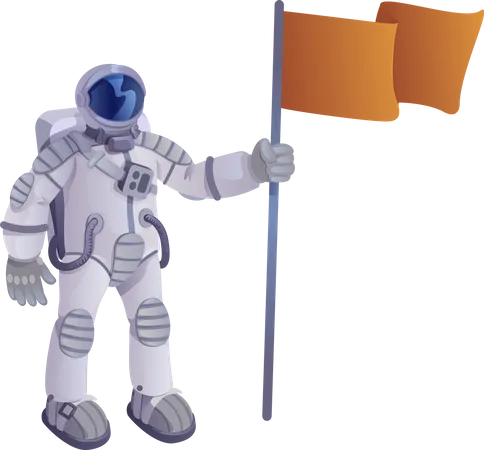 Kosmonaut mit Flagge  Illustration