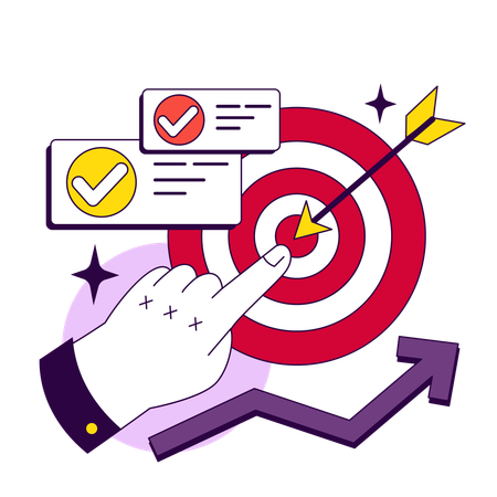 KPI growth and KPI goal  Illustration