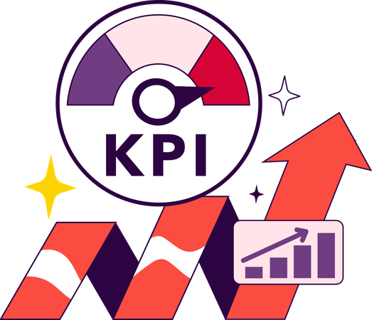 KPI indicator to measure employee  Illustration