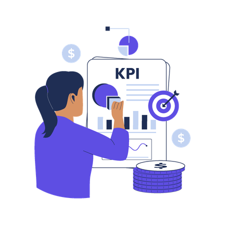 KPI key performance indicator  Ilustración