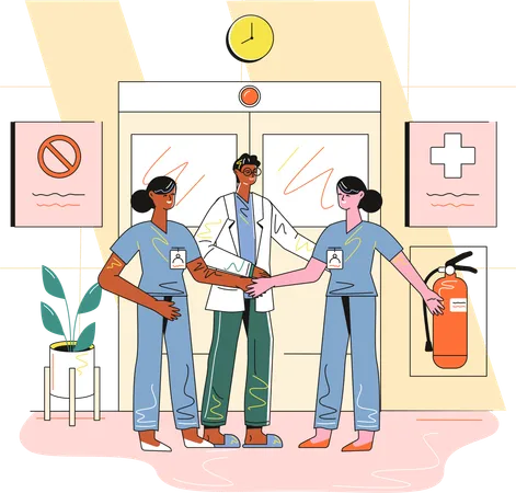 Team der Notaufnahme des Krankenhauses  Illustration