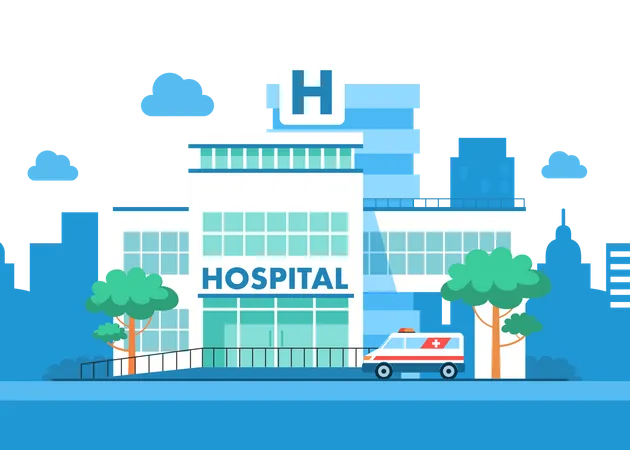 Krankenhausgebäude  Illustration