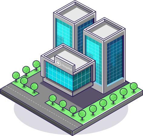 Krankenhausgebäude  Illustration