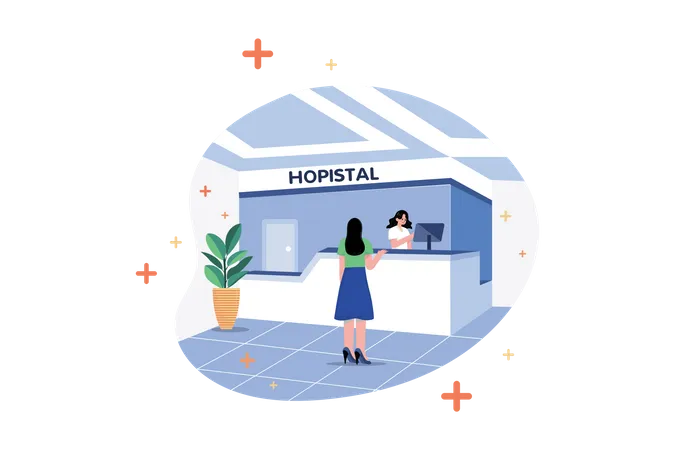 Krankenhausrezeption  Illustration