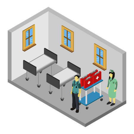 Krankenhauszimmer  Illustration