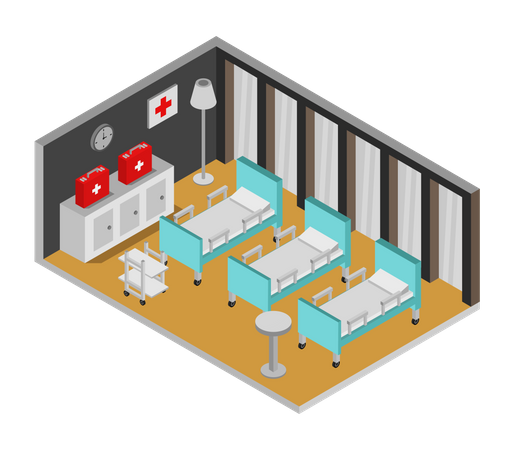 Krankenhauszimmer  Illustration