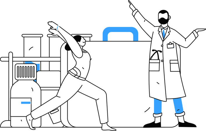 Krankenkasse motiviert Patienten zu körperlicher Bewegung  Illustration