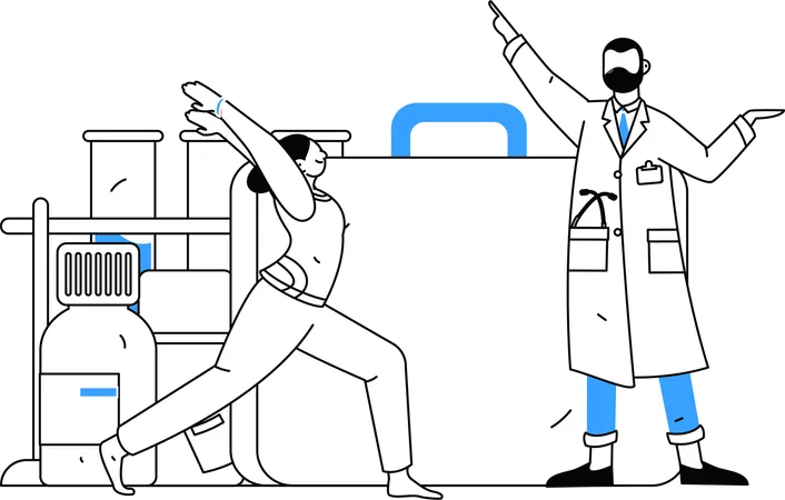 Krankenkasse motiviert Patienten zu körperlicher Bewegung  Illustration