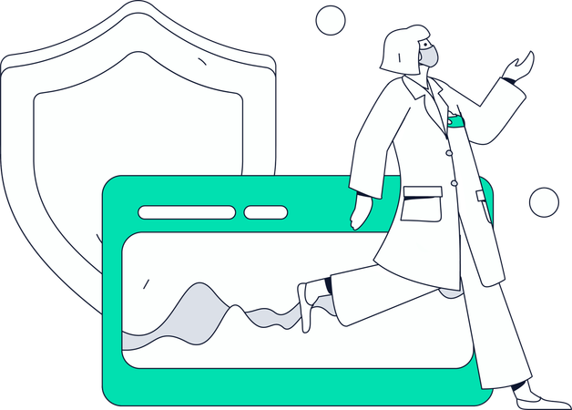 Krankenschwester analysiert Krankenbericht eines Patienten  Illustration