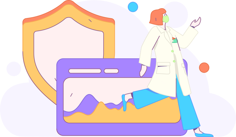 Krankenschwester analysiert Krankenbericht eines Patienten  Illustration