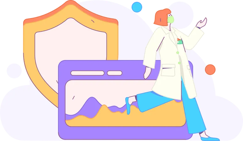 Krankenschwester analysiert Krankenbericht eines Patienten  Illustration