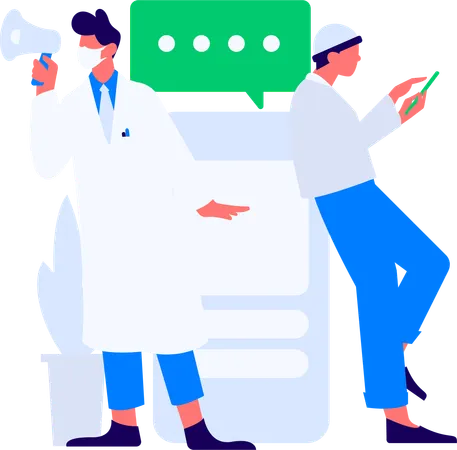 Krankenschwester bietet medizinische Online-Beratung an  Illustration
