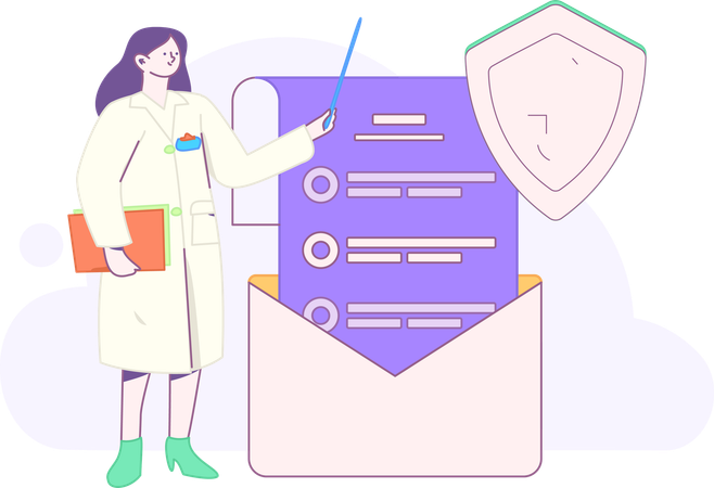 Krankenschwester erklärt Patientin die Behandlungstheorie  Illustration