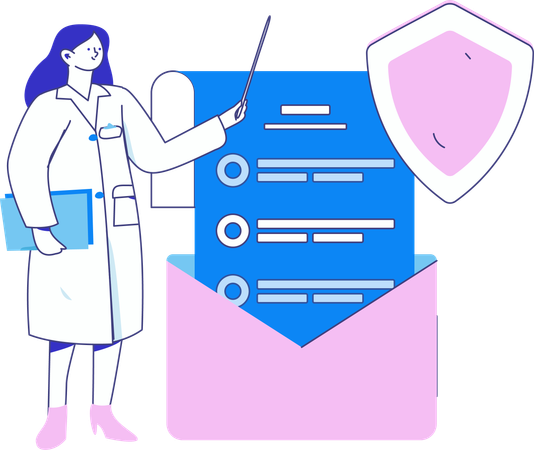 Krankenschwester erklärt Patientin die Behandlungstheorie  Illustration