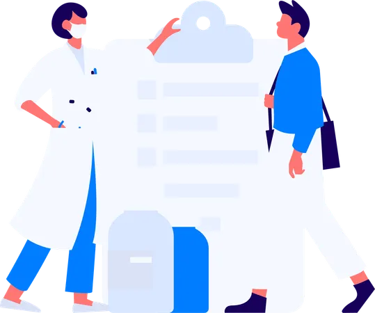 Krankenschwester führt medizinische Beratung durch  Illustration