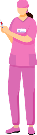 Krankenschwester in rosa Uniform  Illustration