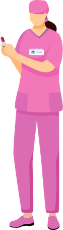 Krankenschwester in rosa Uniform  Illustration