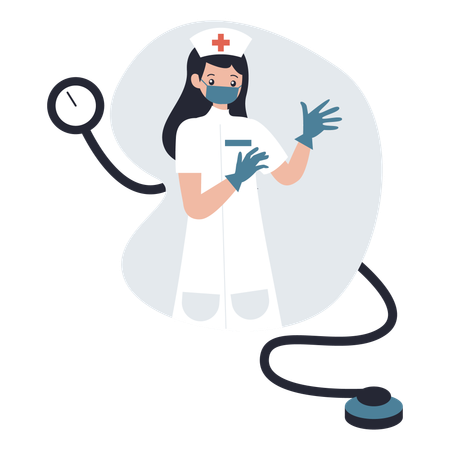 Krankenschwester mit Stethoskop  Illustration