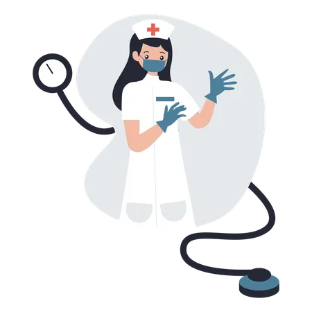 Krankenschwester mit Stethoskop  Illustration