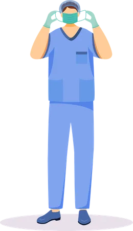 Krankenschwester mit Gesichtsmaske  Illustration