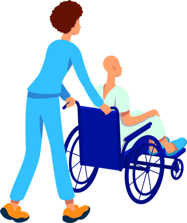 Krankenschwester und Krebspatientin  Illustration