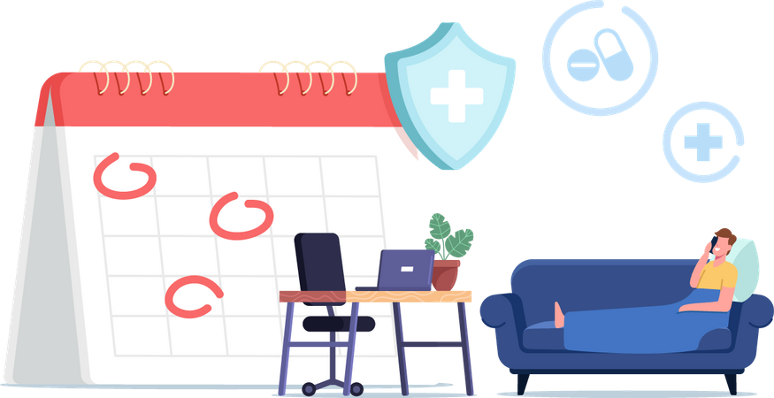 Krankenstand  Illustration