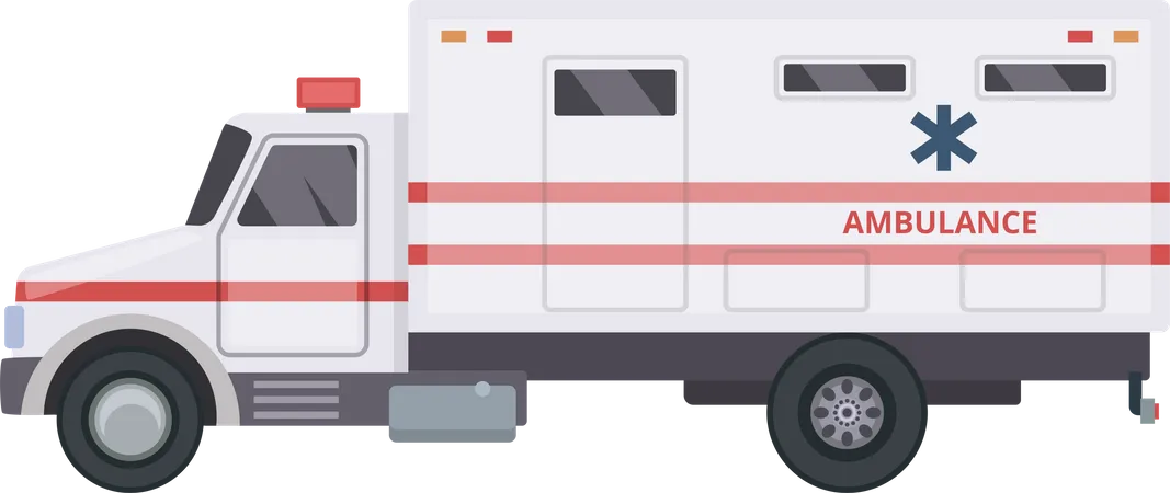Krankenwagen Krankenrettungsdienst Fahrzeug Transporter Hubschrauber Illustration