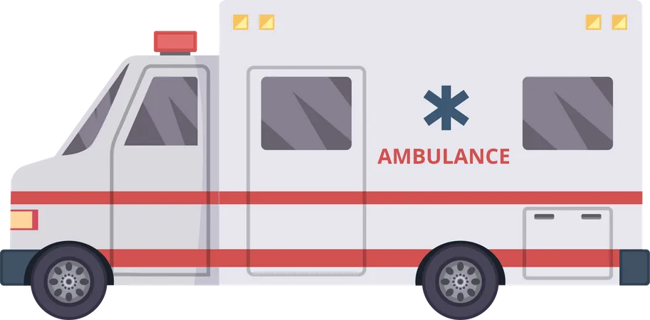 Krankenwagen Krankenrettungsdienst Fahrzeug Transporter Hubschrauber Illustration
