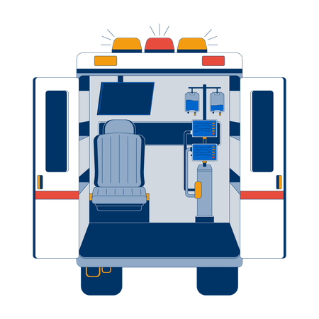 Krankenwagen mit medizinischer Ausrüstung  Illustration