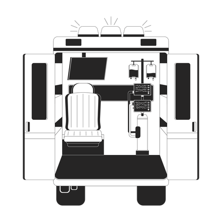 Krankenwagen mit medizinischer Ausrüstung  Illustration