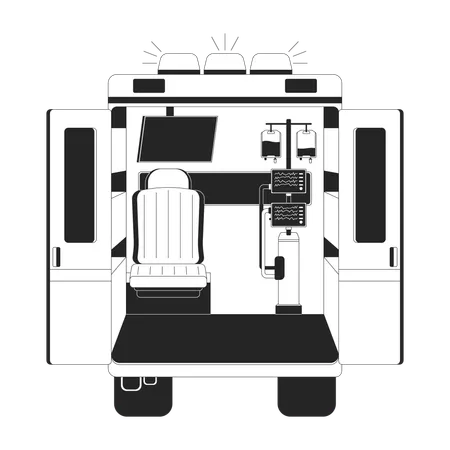 Krankenwagen mit medizinischer Ausrüstung  Illustration