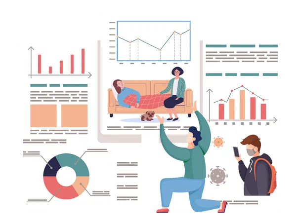 Statistik der Krankheiten  Illustration