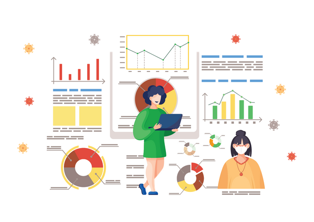 Statistik der Krankheiten  Illustration