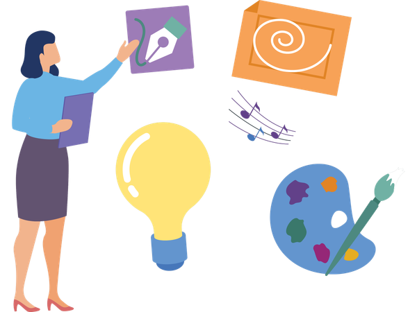 Kreative Person, die ein Gemälde macht  Illustration