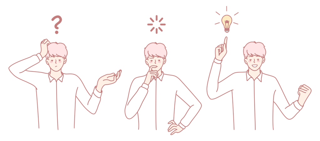 Kreativer Denkprozess zur Verbesserung der Analysekunst und des Brainstormings  Illustration