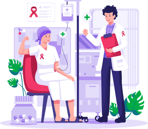 Krebspatient unterzieht sich einer Chemotherapie  Illustration