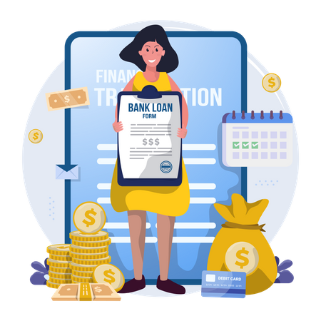Kreditantrag bei der Bank  Illustration