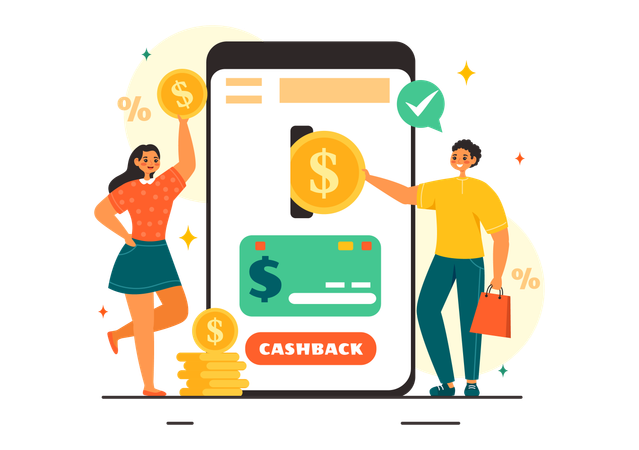 Kreditkarten-Cashback  Illustration