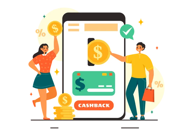 Kreditkarten-Cashback  Illustration