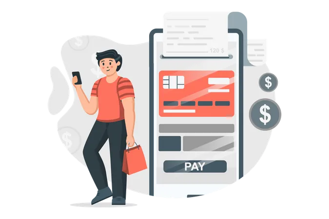App zur Bezahlung von Kreditkartenrechnungen  Illustration