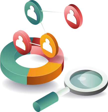 Kreisdiagramm – Analyse der prozentualen Geschäftsdaten  Illustration