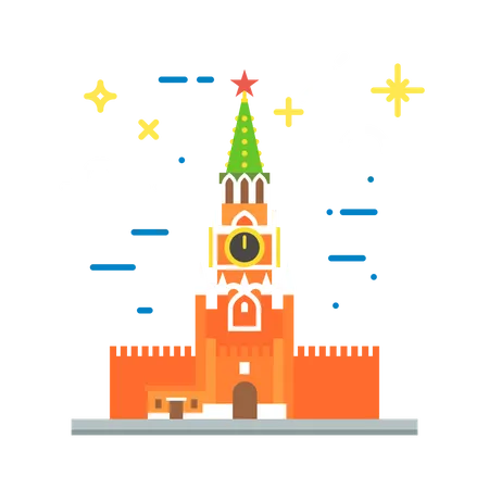 Kremlin Clock Illustration