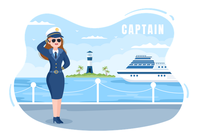 Kapitän eines Kreuzfahrtschiffs  Illustration