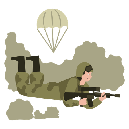 Kriegskämpfer mit einer Waffe ausgerüstet  Illustration